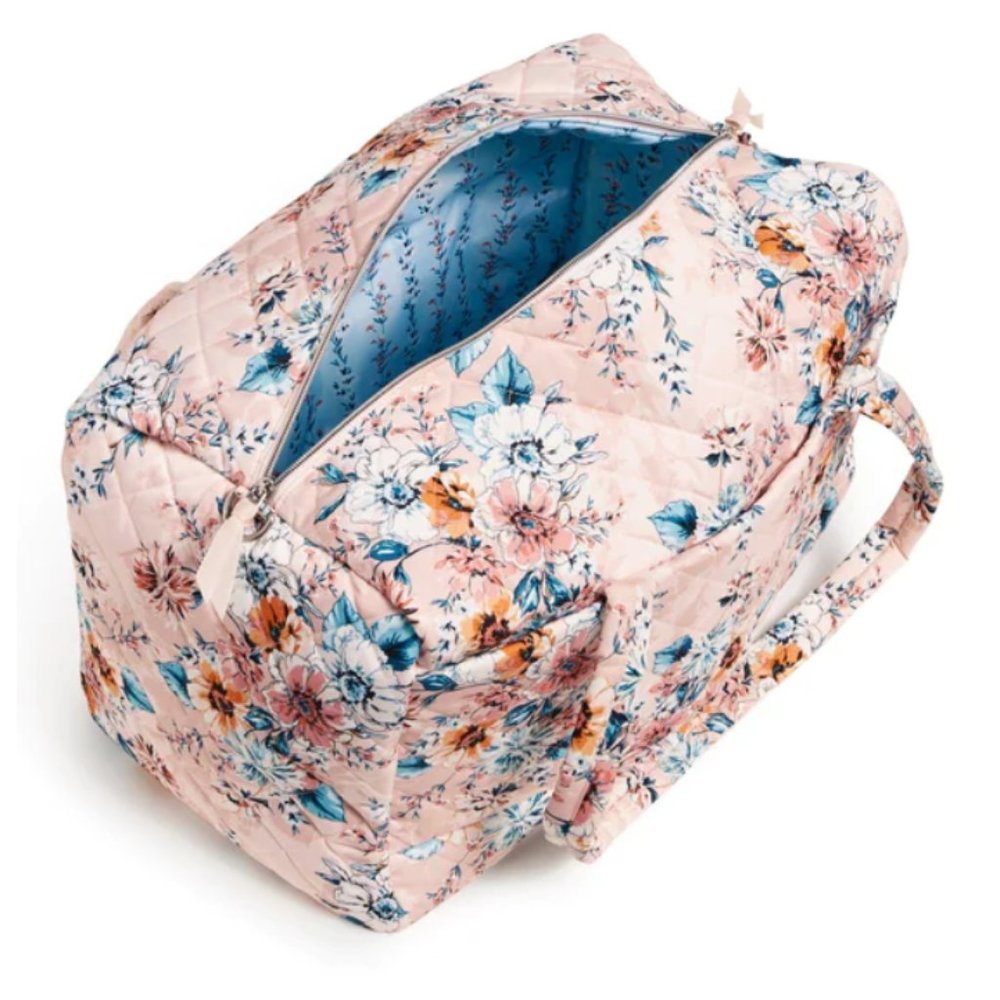 Vera Bradley Peach Blossom Bouquet Large Travel Duffel Bag Weekender Twill NWT - Picture 3 of 12